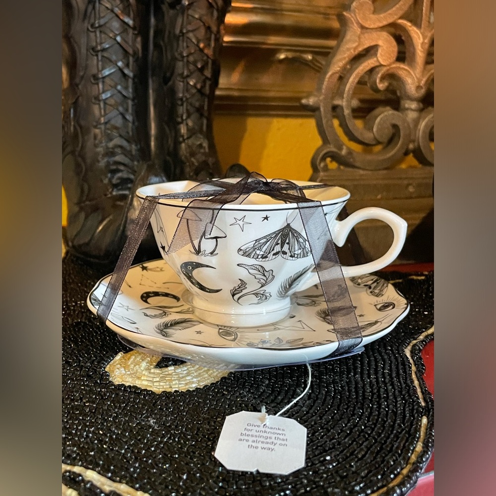 PARK CHATEAU NEW Mystical Moons Stars Moths Eyes Roses Mushrooms Teacup & Saucer